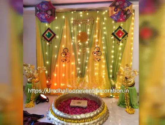Traditional haldi decoration